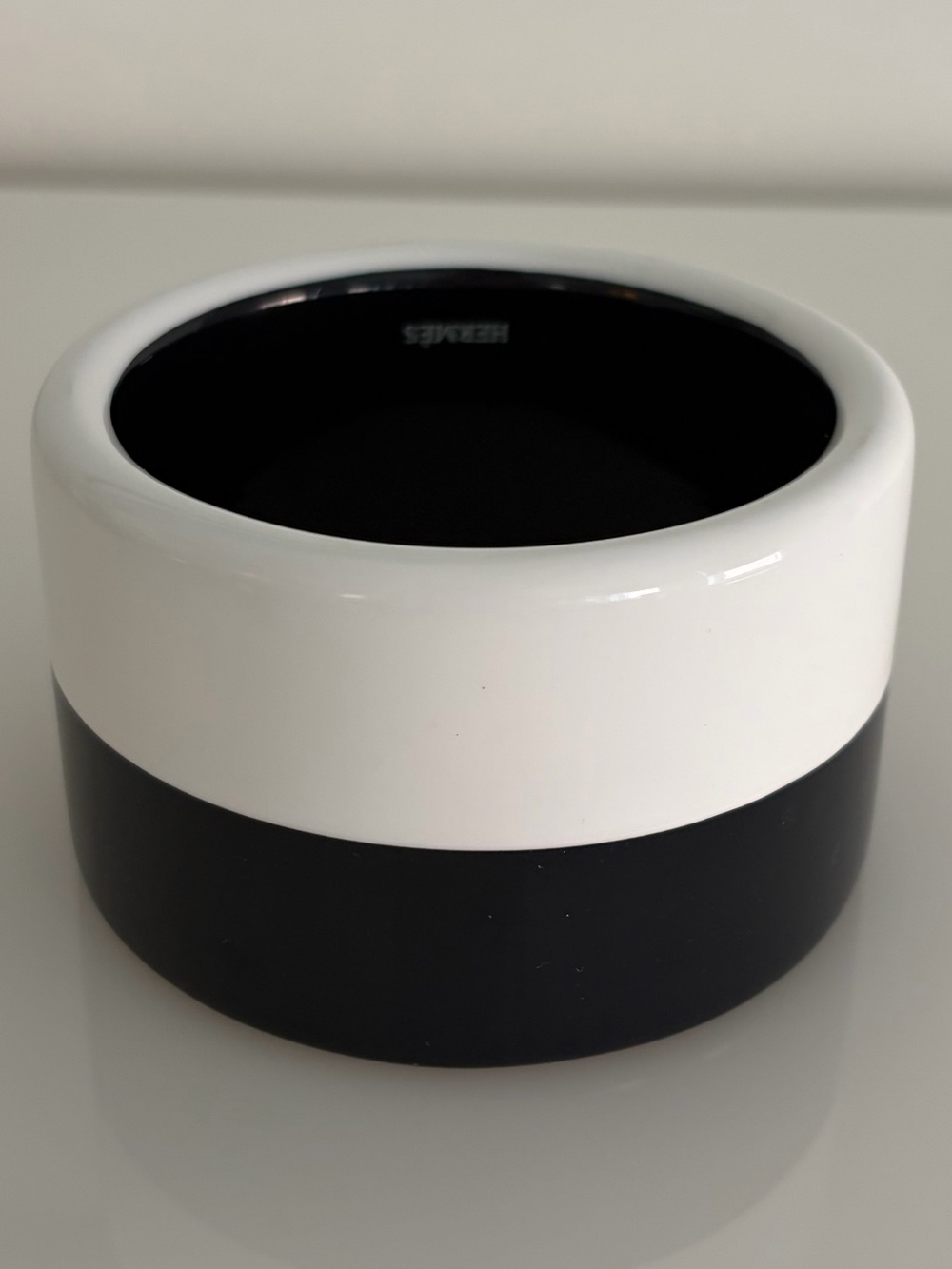 Hermes Black and White Wide Resin Bracelet